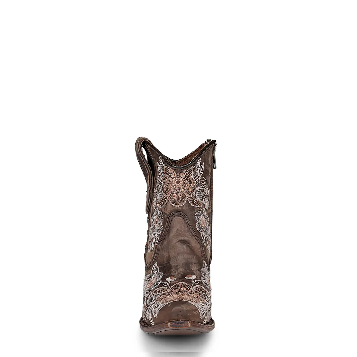 Corral - L6222 – Chocolate Floral Embroidery Ankle Cowboy Boot - Image 3