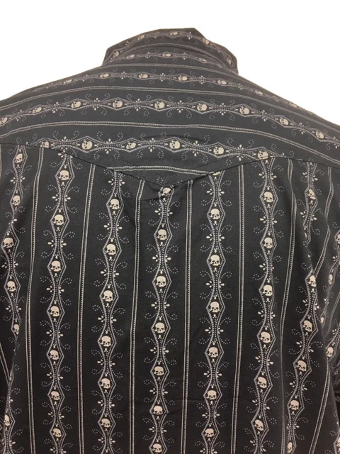 Scully - PS-093 Skull Pinstripe Shirt - Image 3